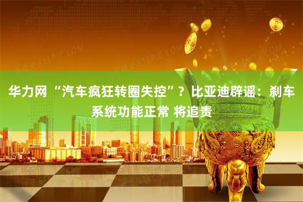 华力网 “汽车疯狂转圈失控”？比亚迪辟谣：刹车系统功能正常 将追责